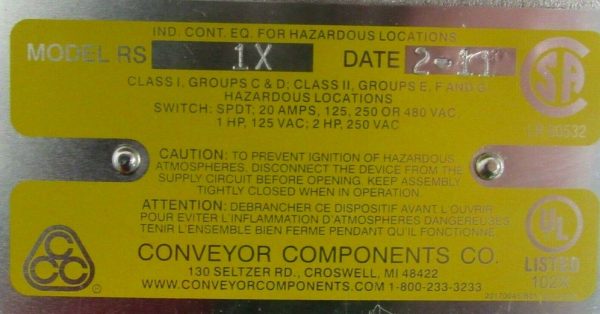 USED CONVEYOR COMPONENTS RS-1X SAFETY STOP SWITCH RS1X - Image 4