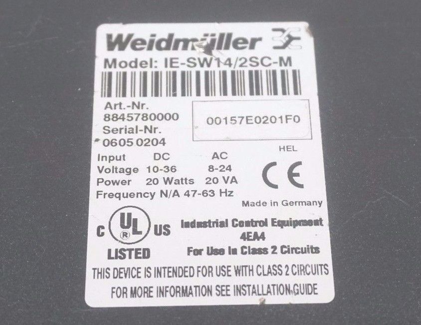 USED WEIDMULLER IE-SW14/2SC-M CONTROL MODULE 8845780000 - Image 4