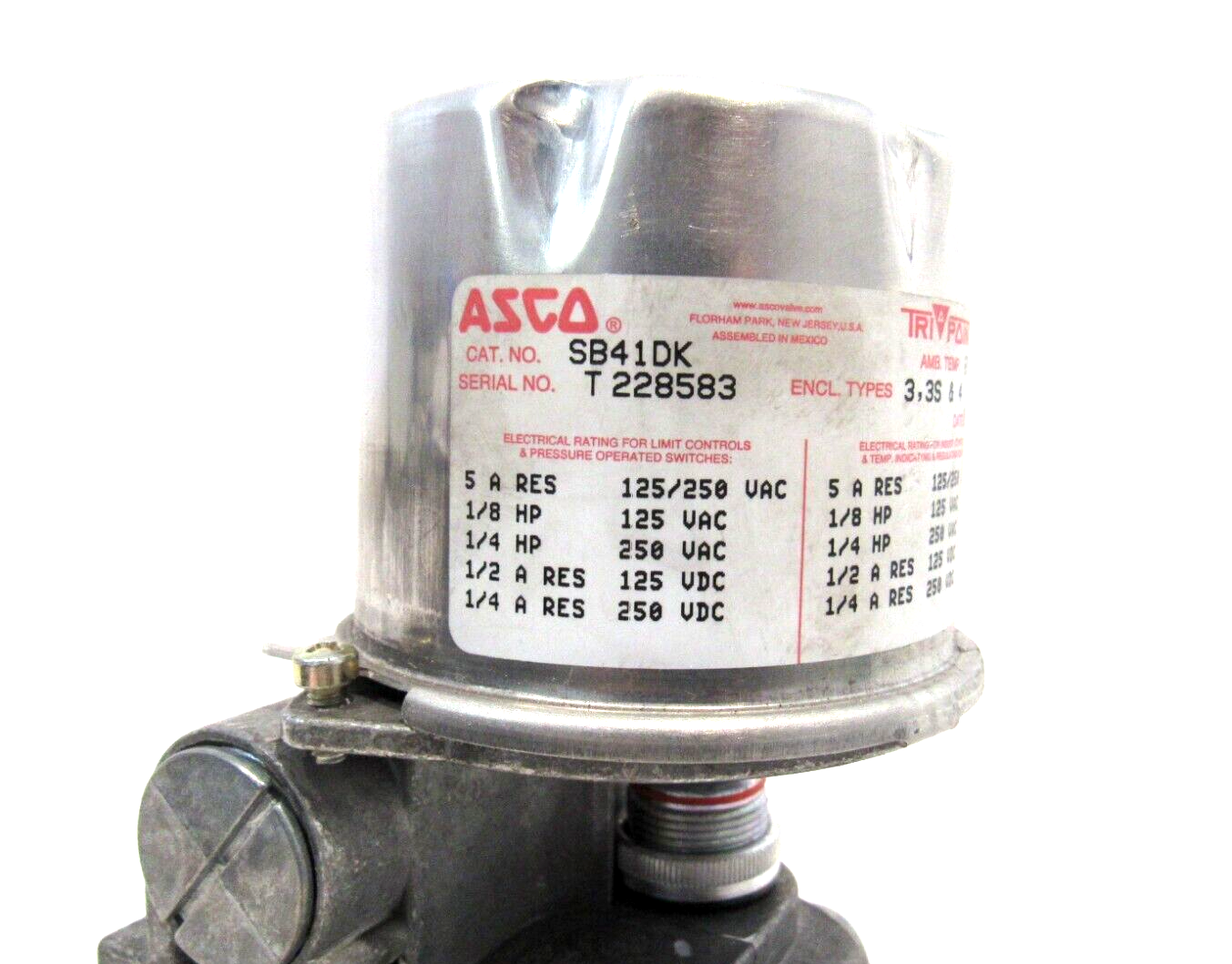 NEW ASCO SB41DK PRESSURE SWITCH W/ ASCO TA40A32 PRESSURE SENSOR TRANSDUCER - Image 4