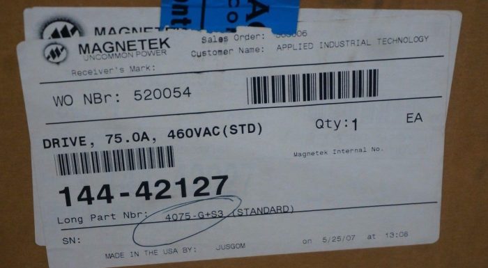 NEW ELECTROMOTIVE / MAGNETEK 4075-G+S3 DRIVE ASSY. CIMR-F7U4037 - Image 5