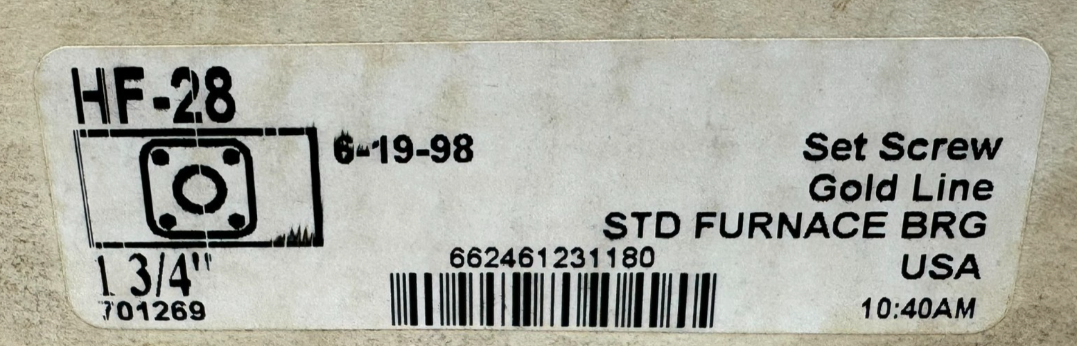 NEW SEALMASTER HF-28 FLANGE MOUNT BEARING 4-BOLT 1-3/4" - Image 4