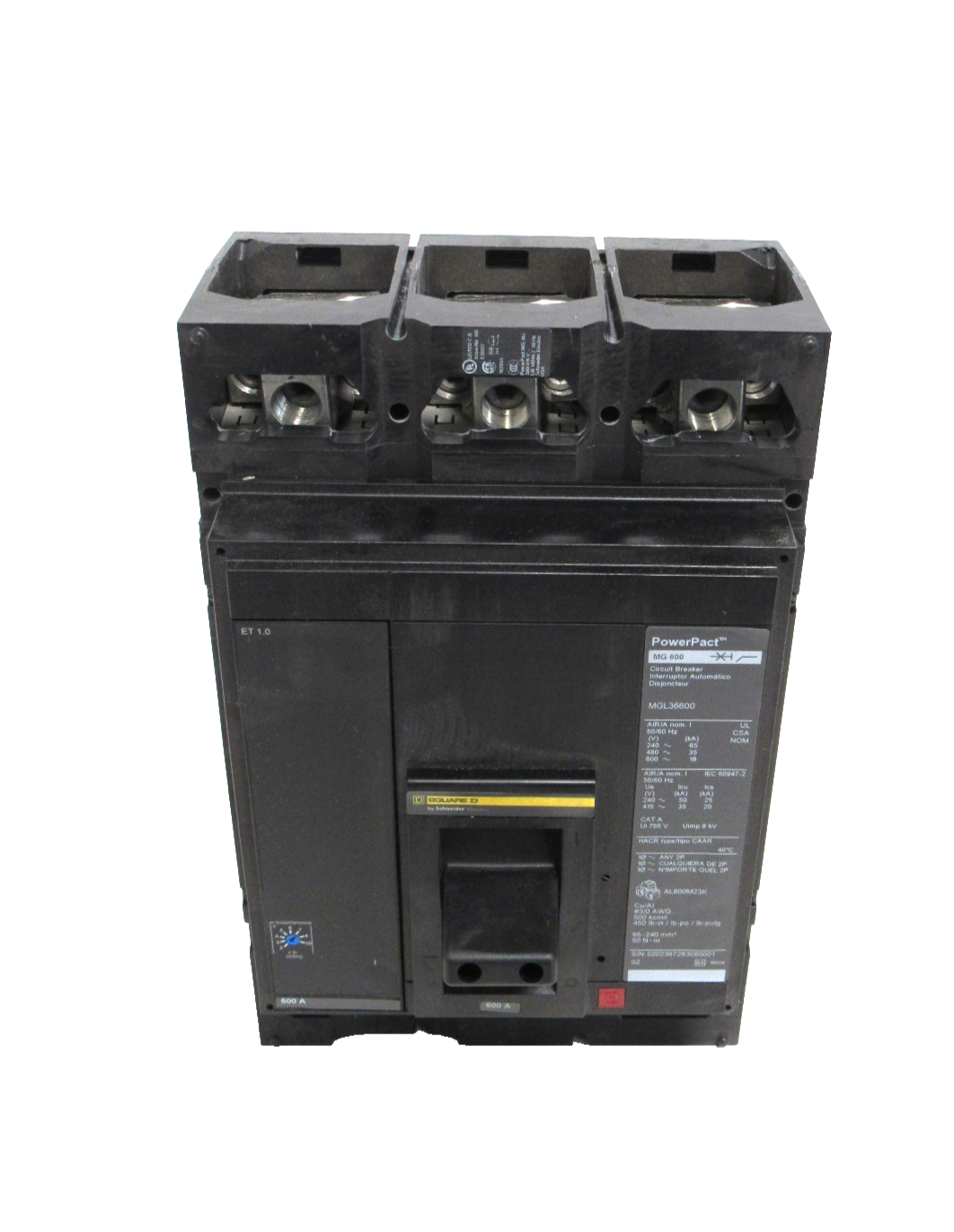 NEW SQUARE D MGL36600 POWERPACT CIRCUIT BREAKER 600A 3P 600V - Image 3