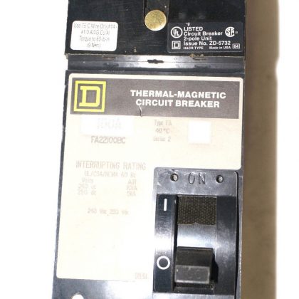 SQUARE D FA22100BC CIRCUIT BREAKER