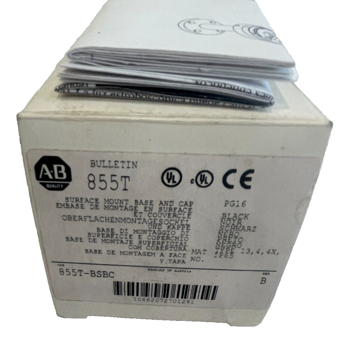 ALLEN BRADLEY 855T-BSBC MOUNTING BASE AND CAP 855TBSBC NEW, SURPLUS ...