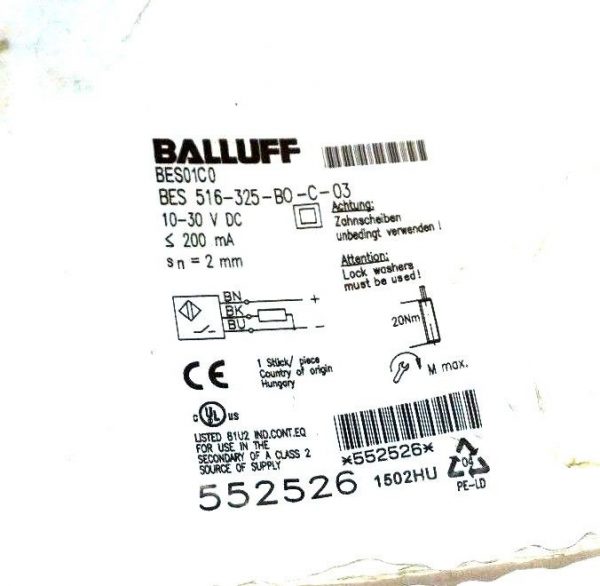 NEW BALLUFF BES 516-325-B0-C-03 PROXIMITY SENSOR BES516325B0C03