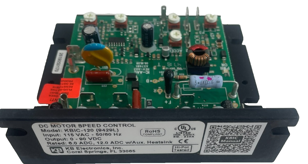 NEW KB ELECTRONICS KBIC-120 DC MOTOR SPEED CONTROL 115VAC 50/60HZ 9429L KBIC120 - Image 4