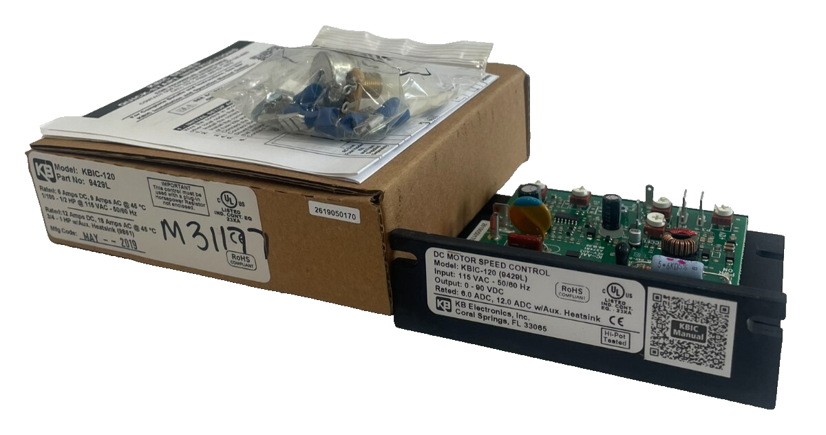 NEW KB ELECTRONICS KBIC-120 DC MOTOR SPEED CONTROL 115VAC 50/60HZ 9429L KBIC120