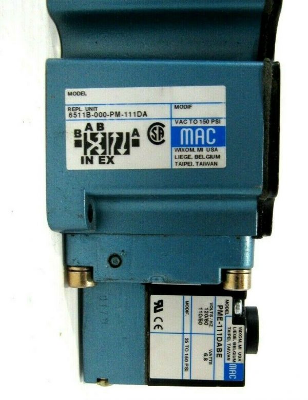 NEW MAC VALVES 6511B-000-PM-111DA SOLENOID VALVE ASSEMBLY 6511B000PM111DA - Image 3