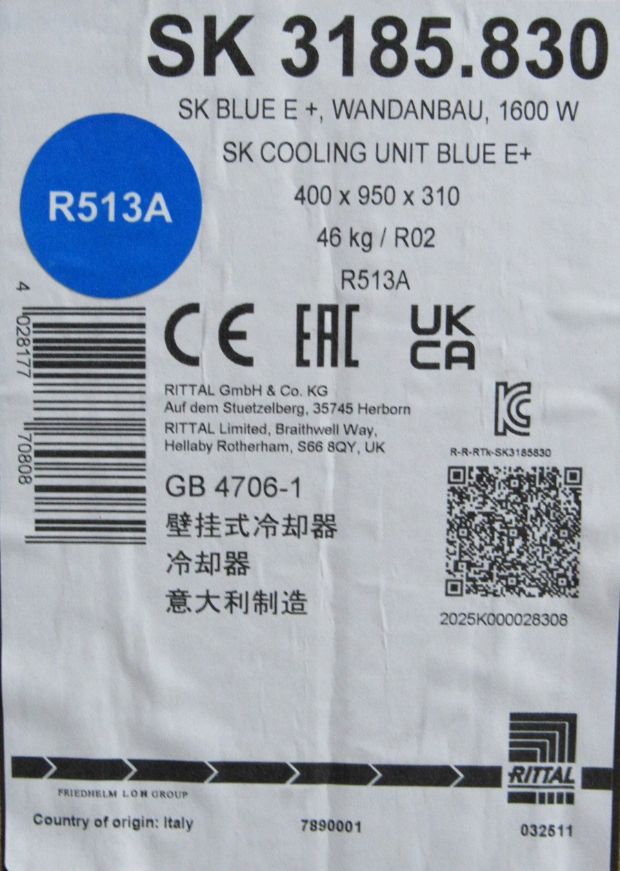 NEW RITTAL SK 3185.830 AIR CONDITIONER 1600W SK Blue E+ SK3185830 - Image 6