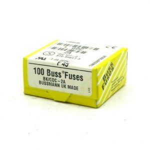NEW SEALED BUSSMANN BKGDC-2A FUSES 2AMP 125V BKGDC2A BOX OF 100