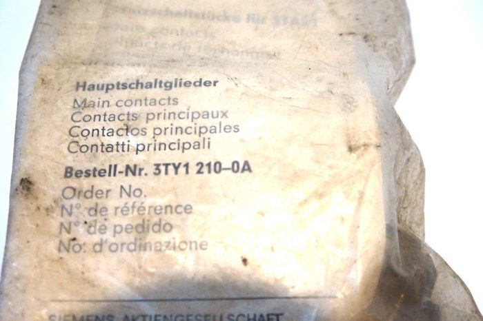 NEW SIEMENS 3TY1-210-0A CONTACT KIT FOR 3TA21 3TY12100A - Image 3