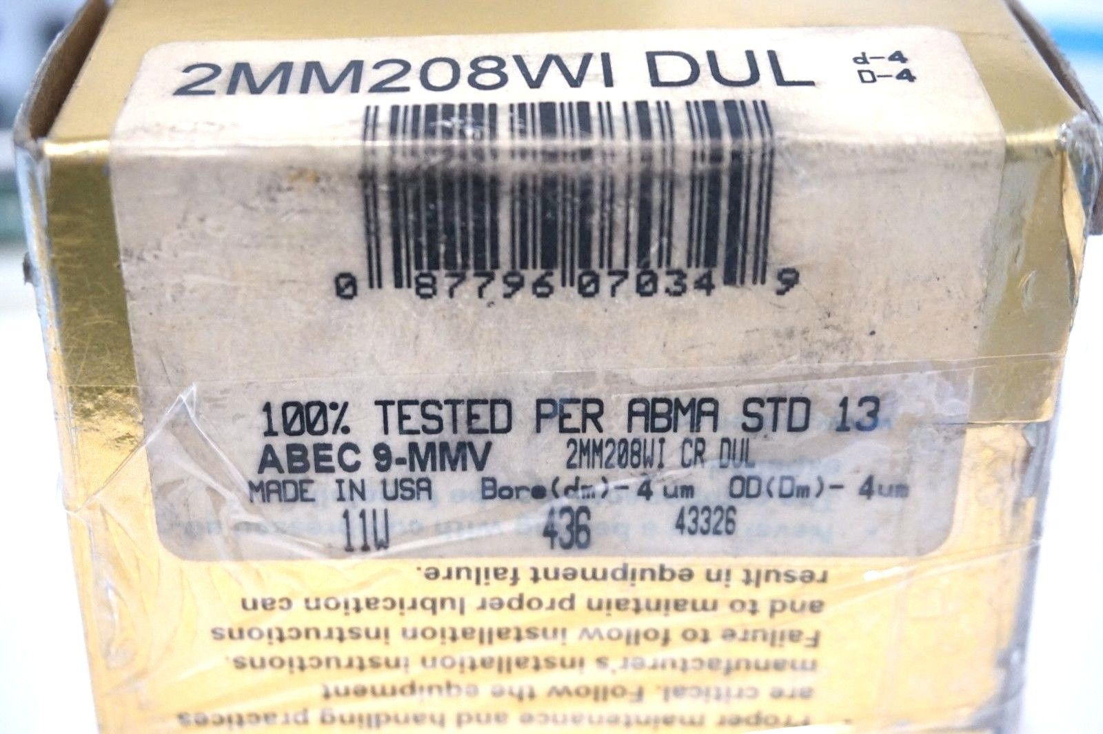 NEW TIMKEN 2MM208WIDUL SUPER PRECISION BEARINGS - Image 3