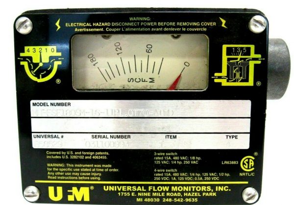 NEW UNIVERSAL FLOW MONITORS B58529 FLOW METER MN-ESF180SM-16-1.1P1.0T70-A1.W0 - Image 3