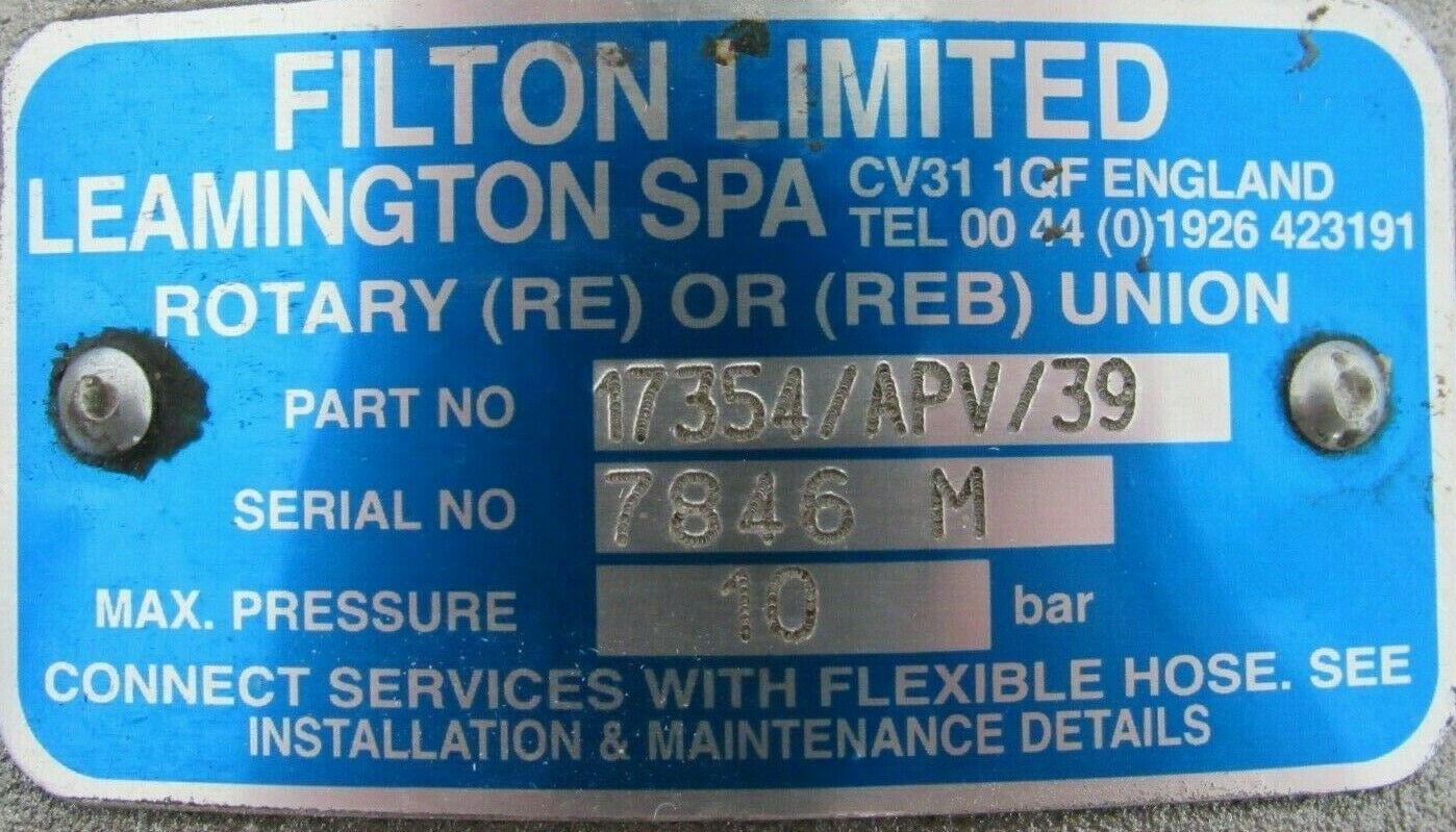 REFURBISHED FILTON LIMITED 17354/APV/39 ROTARY UNION 17354APV39 - Image 7