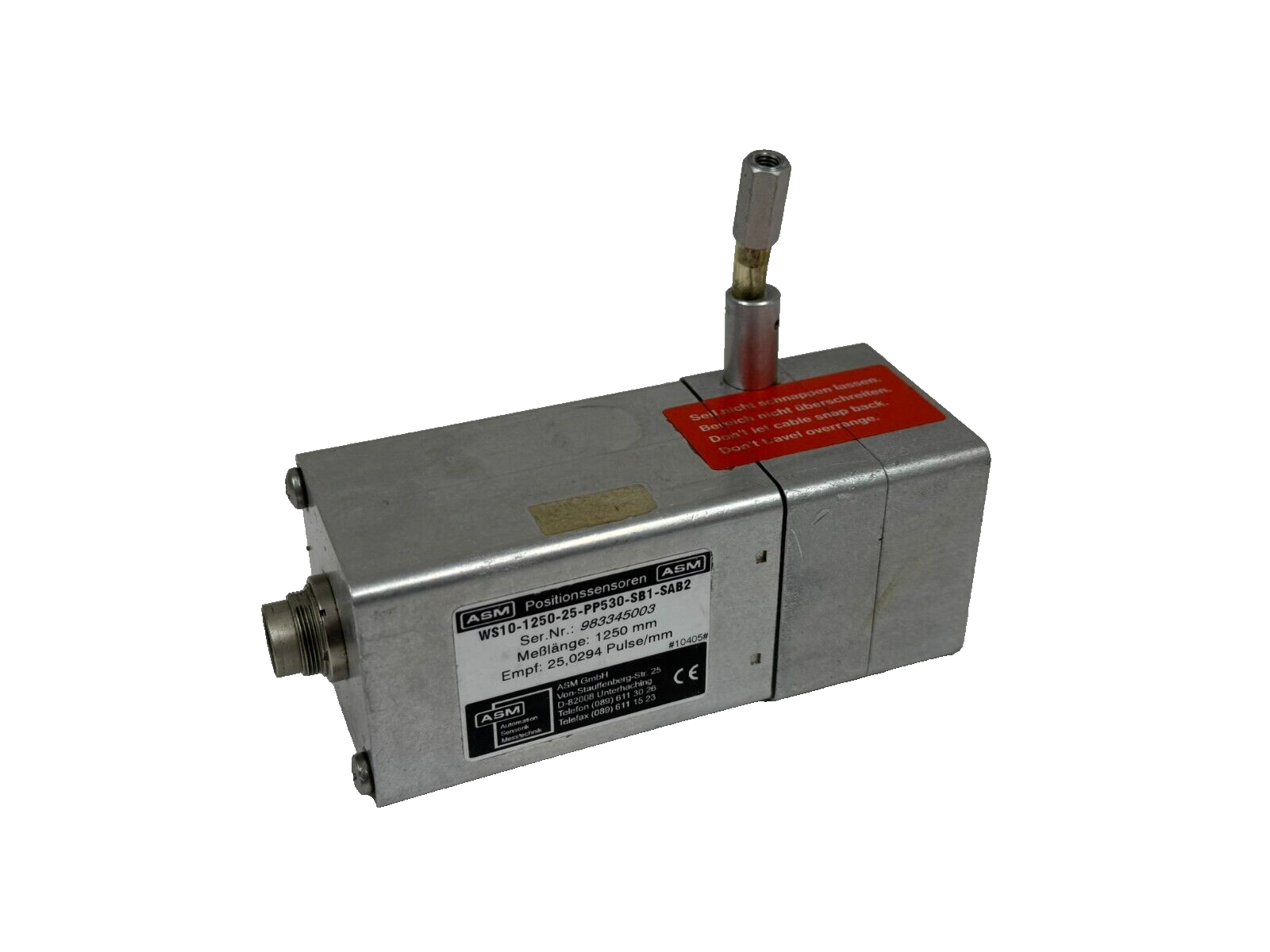 USED ASM WS10-1250-25-PP530-SB1-SAB2 POSITION SENSOR 1250MM 25,0294 PULSE/MM