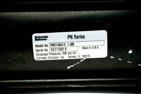 USED PARKER SCHRADER BELLOWS PND118441S 4.500 CYLINDER PND118441S4500 - Image 3