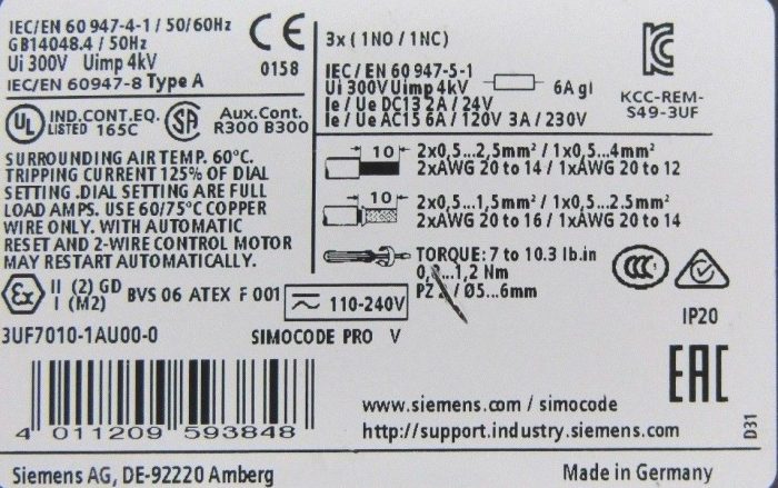 USED SIEMENS 3UF7010-1AU00-0 RELAY MOTOR CONTROL 3UF70101AU000 PRO V BASE - Image 5