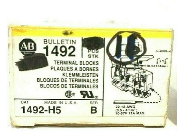 11 NEW ALLEN BRADLEY 1492-H5 TERMINAL BLOCKS SER.B 1492H5 - Image 4