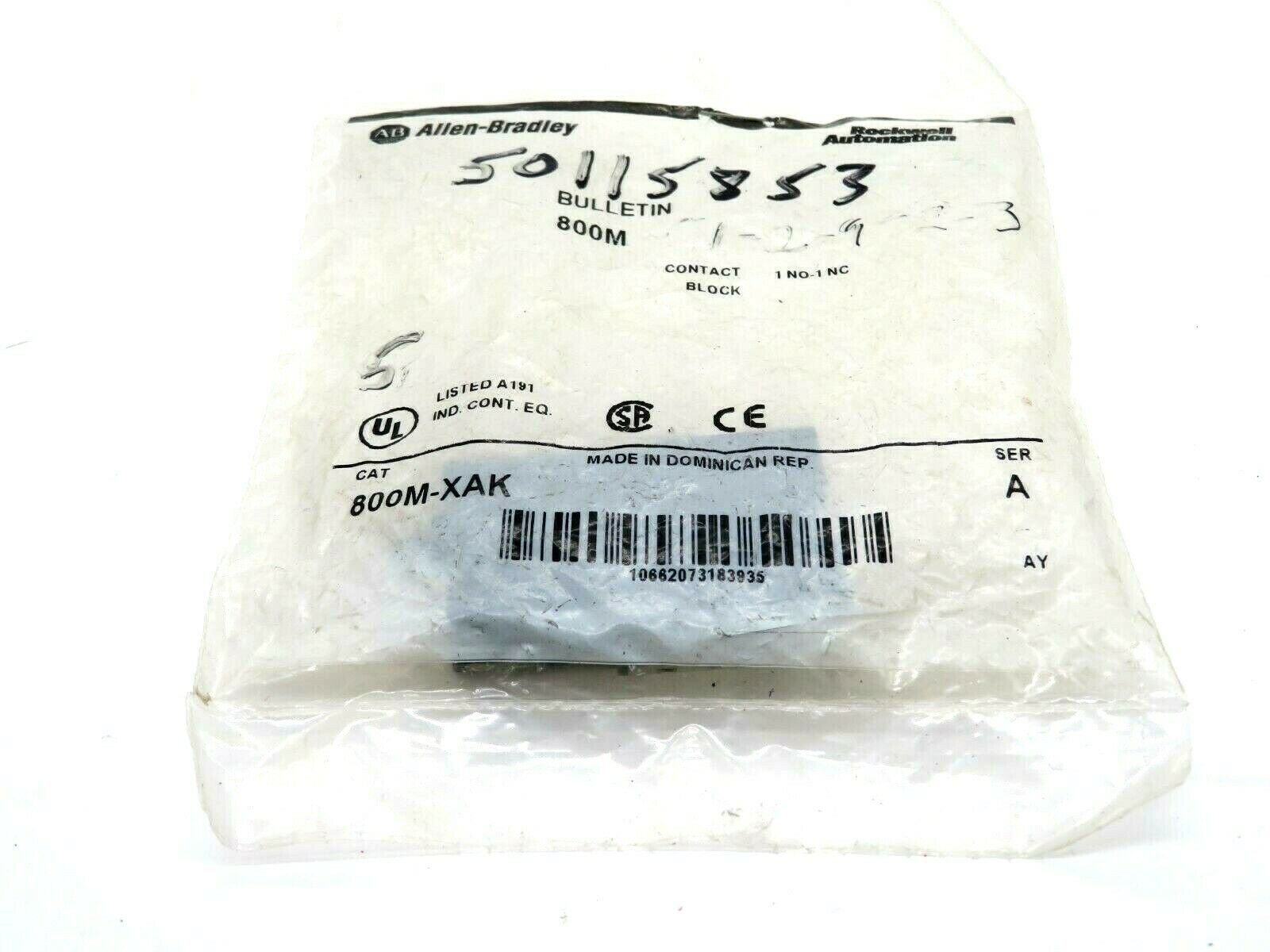 NEW ALLEN BRADLEY 800M-XAK CONTACT BLOCK SERIES A 800MXAK - Image 3