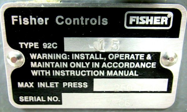 NEW FISHER CONTROLS 92C-15 SELF POWERED CONTROL VALVE 92C15 PILOT 6392-3 - Image 4