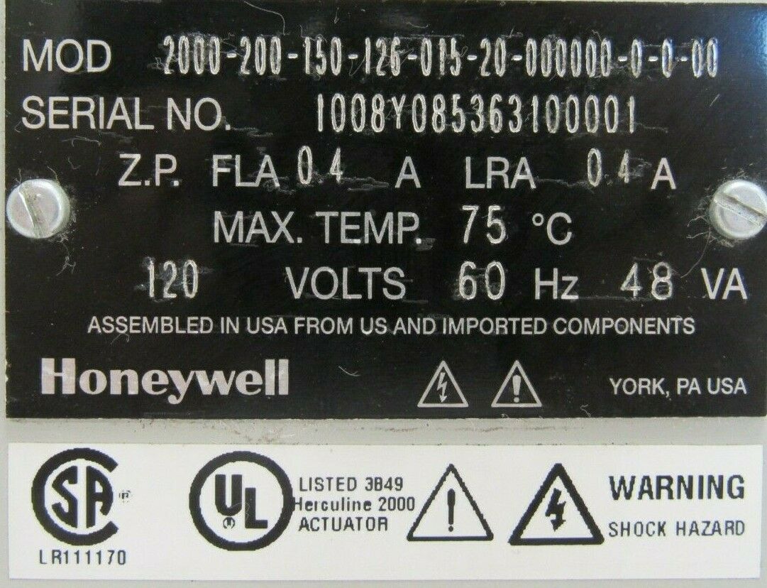 NEW HONEYWELL 2000-200-150-126-015-20-00000-0-0-00 ACTUATOR HERCULINE 2000 - Image 5