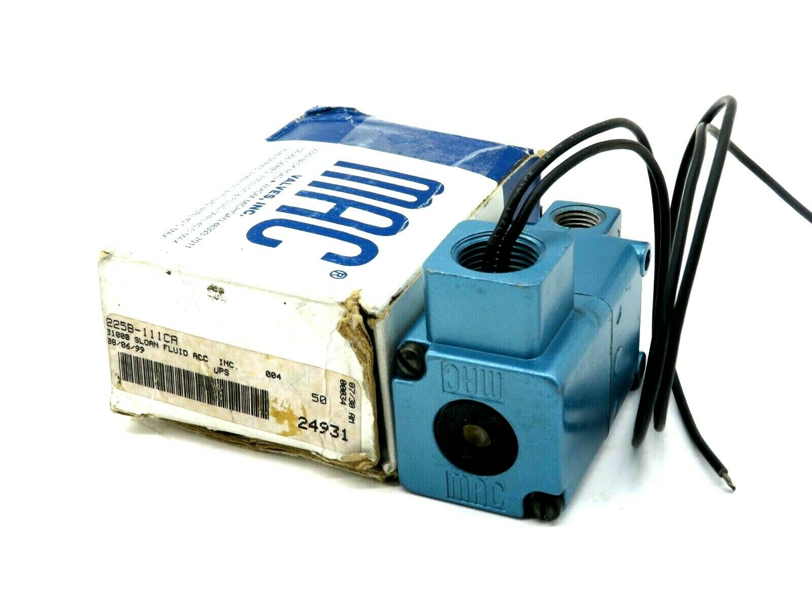 NEW MAC VALVES 225B-111CAAA SOLENOID VALVE 225B111CAAA - SB
