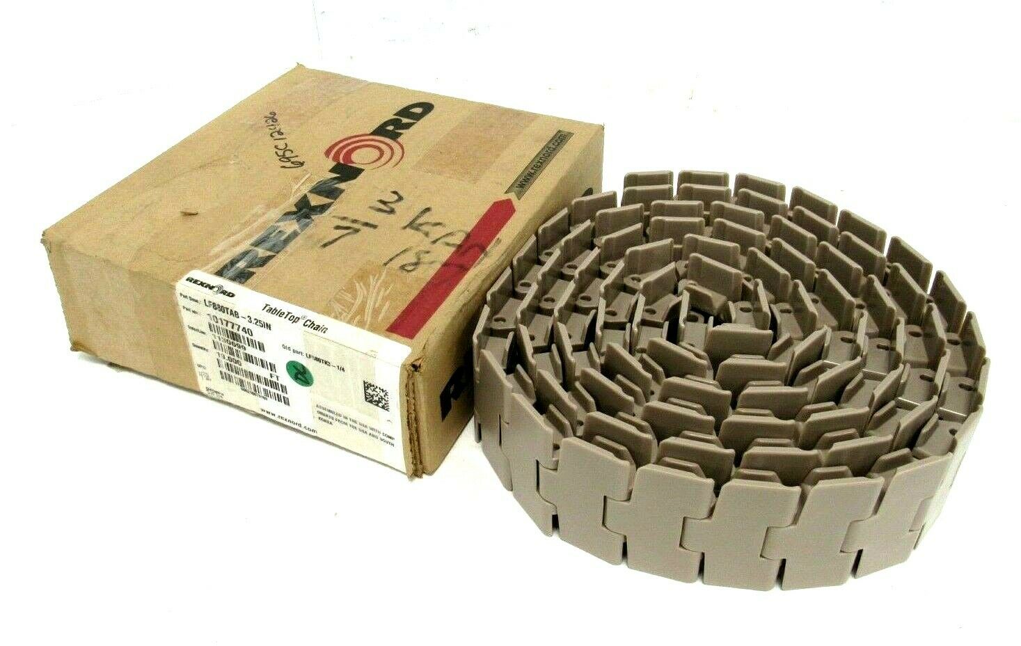 NEW REXNORD 10177740 TABLETOP CHAIN 10FT LF880TAB-3.25IN