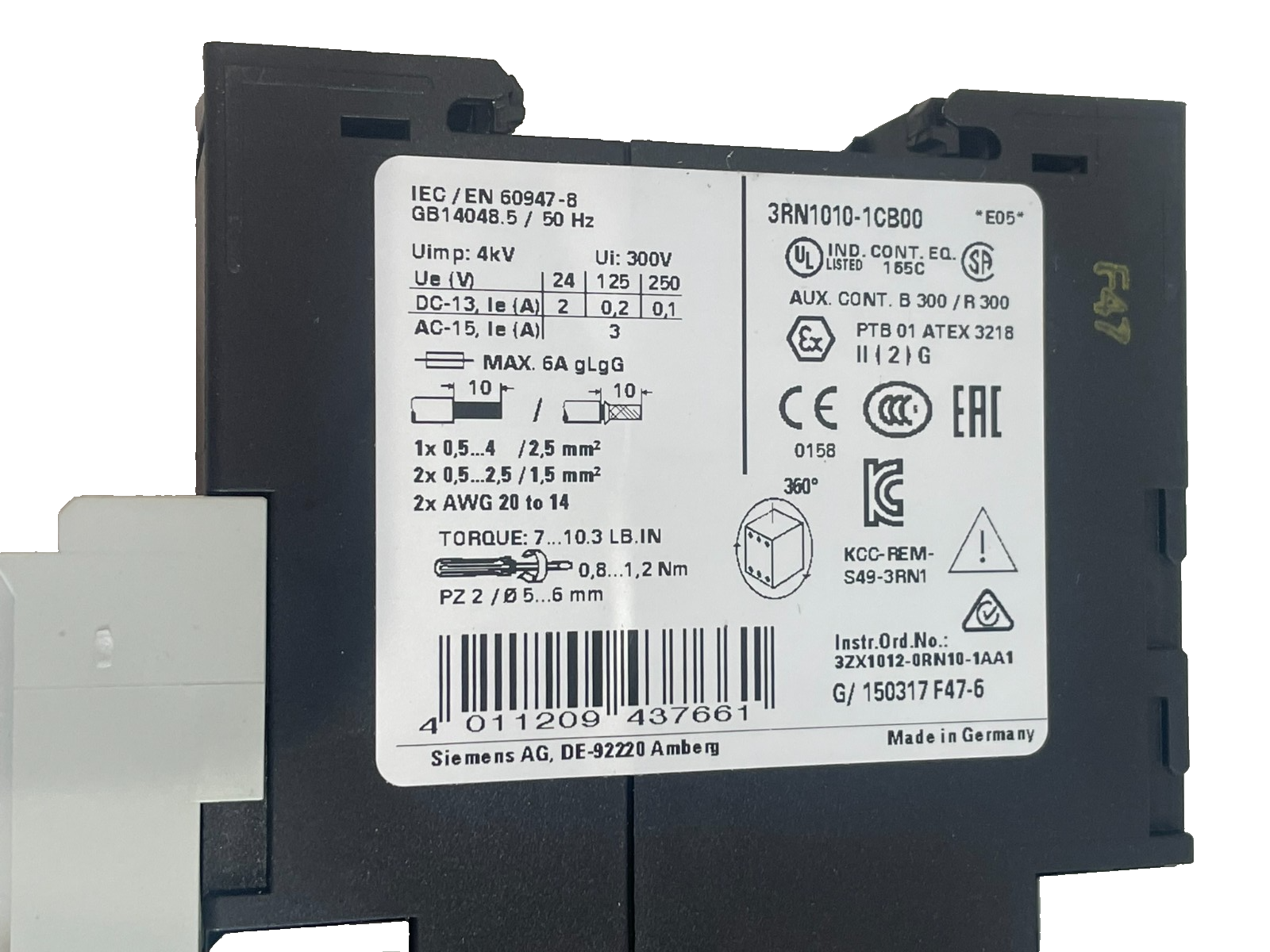 Siemens 3RN10101CM00 | 3RN1010-1CM00, Thermistor-Motorschutz, Standard-Auswertegerät, Auto, 1S+1Ö, AC230V | Thermistormotorschutzrelais | Schütze & Relais | Industriekomponenten | Germany