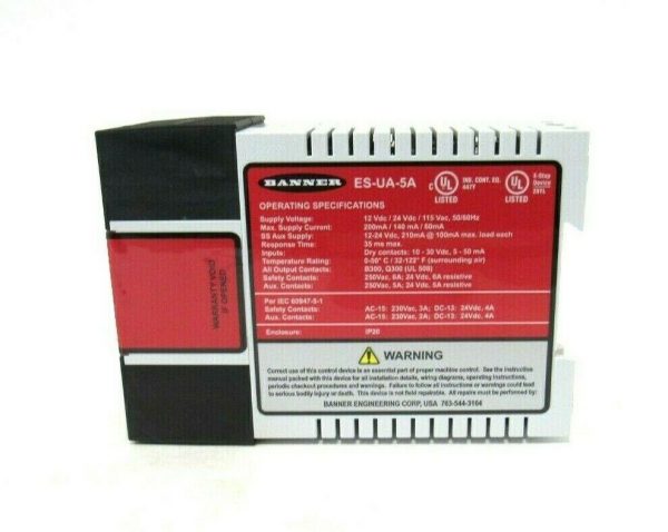 NEW BANNER ENGINEERING ES-UA-5A SAFETY RELAY 66091 ESUA5A - Image 3