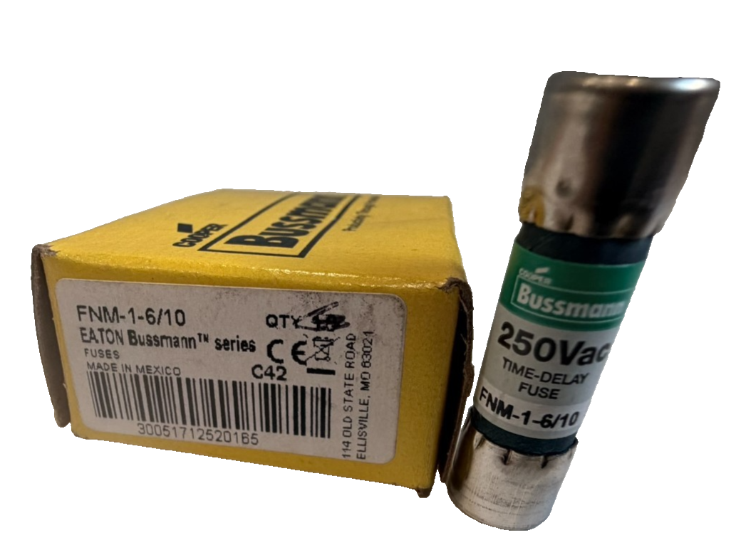 NEW COOPER BUSSMANN FNM-1-6/10 FUSES 15 COUNT
