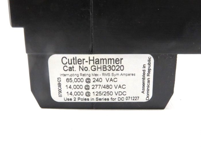 NEW CUTLER HAMMER GHB3020 CIRCUIT BREAKER TYPE GHB - Image 3