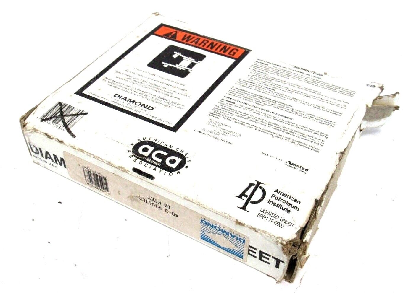 NEW DIAMOND X-146603-010 CHAIN 10' 40-3 RIVETED X146603010