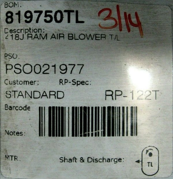 NEW HOWDEN ROOTS 418J RAM T/L ROTARY BLOWER 819750TL 418JRAMTL - Image 7