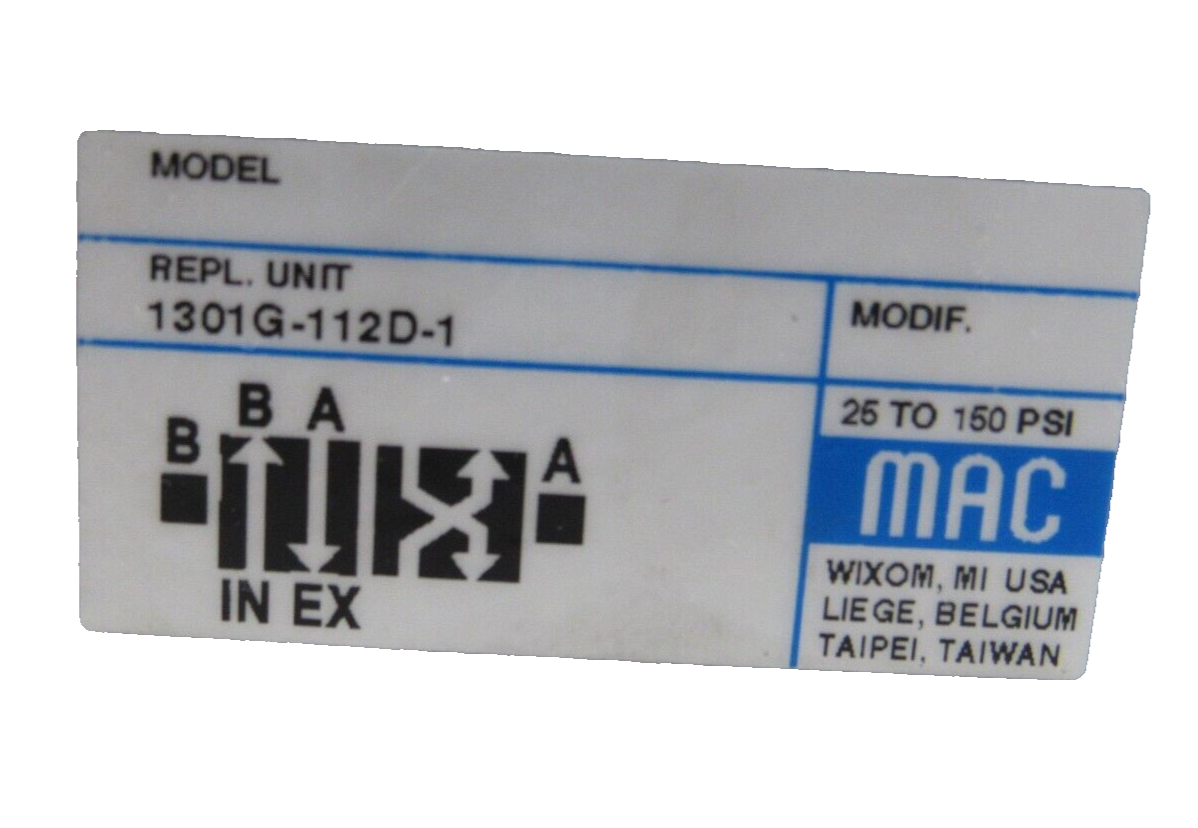 NEW MAC VALVES 1301G-112D-1 SOLENOID VALVE 1301G112D1 - Image 6