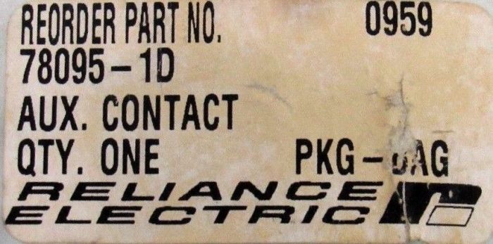 NEW RELIANCE ELECTRIC 78095-1D AUXILIARY CONTACT 780951D - Image 3