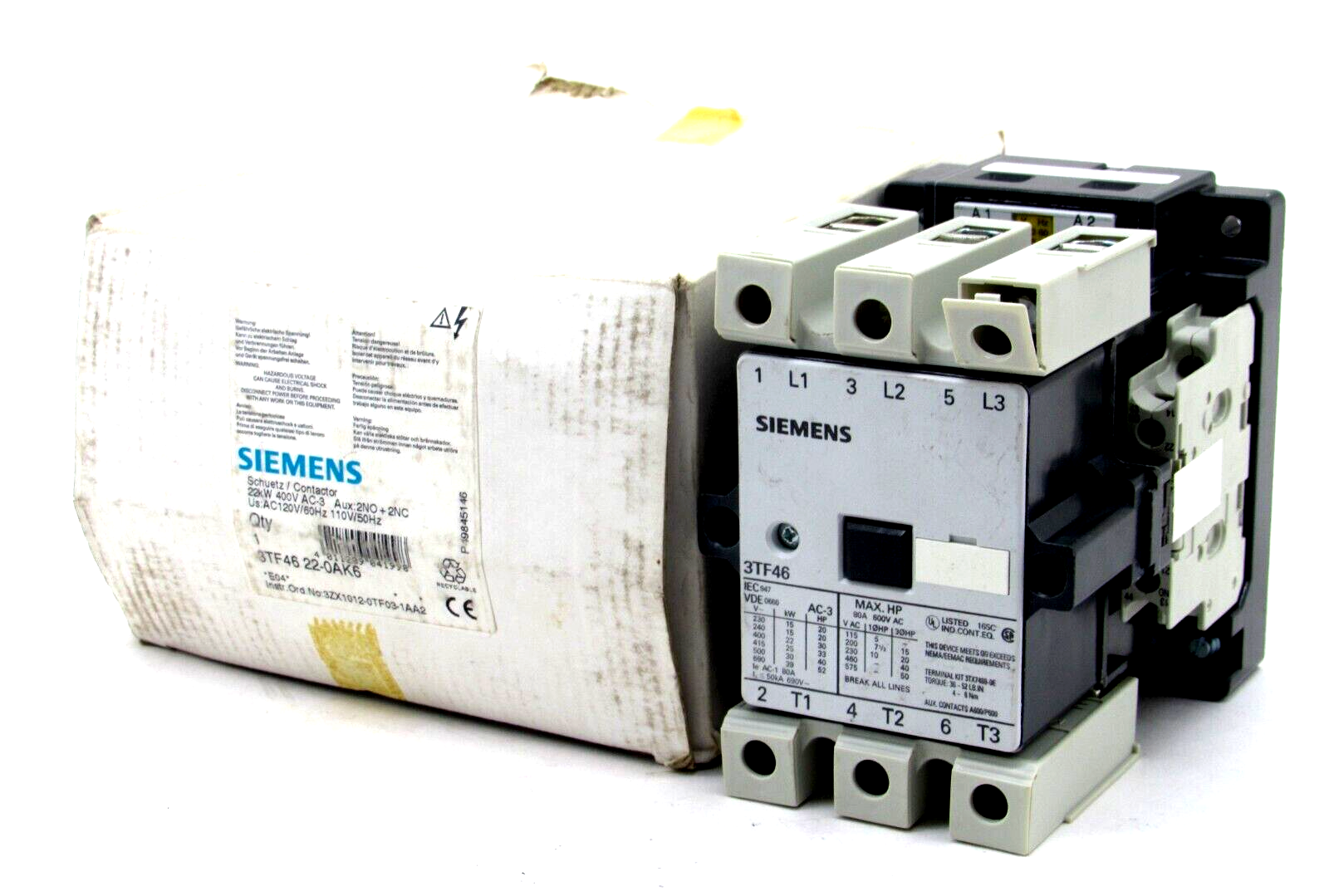 NEW SIEMENS 3TF4622-0AK6 CONTACTOR 3TF46220AK6 - Image 3