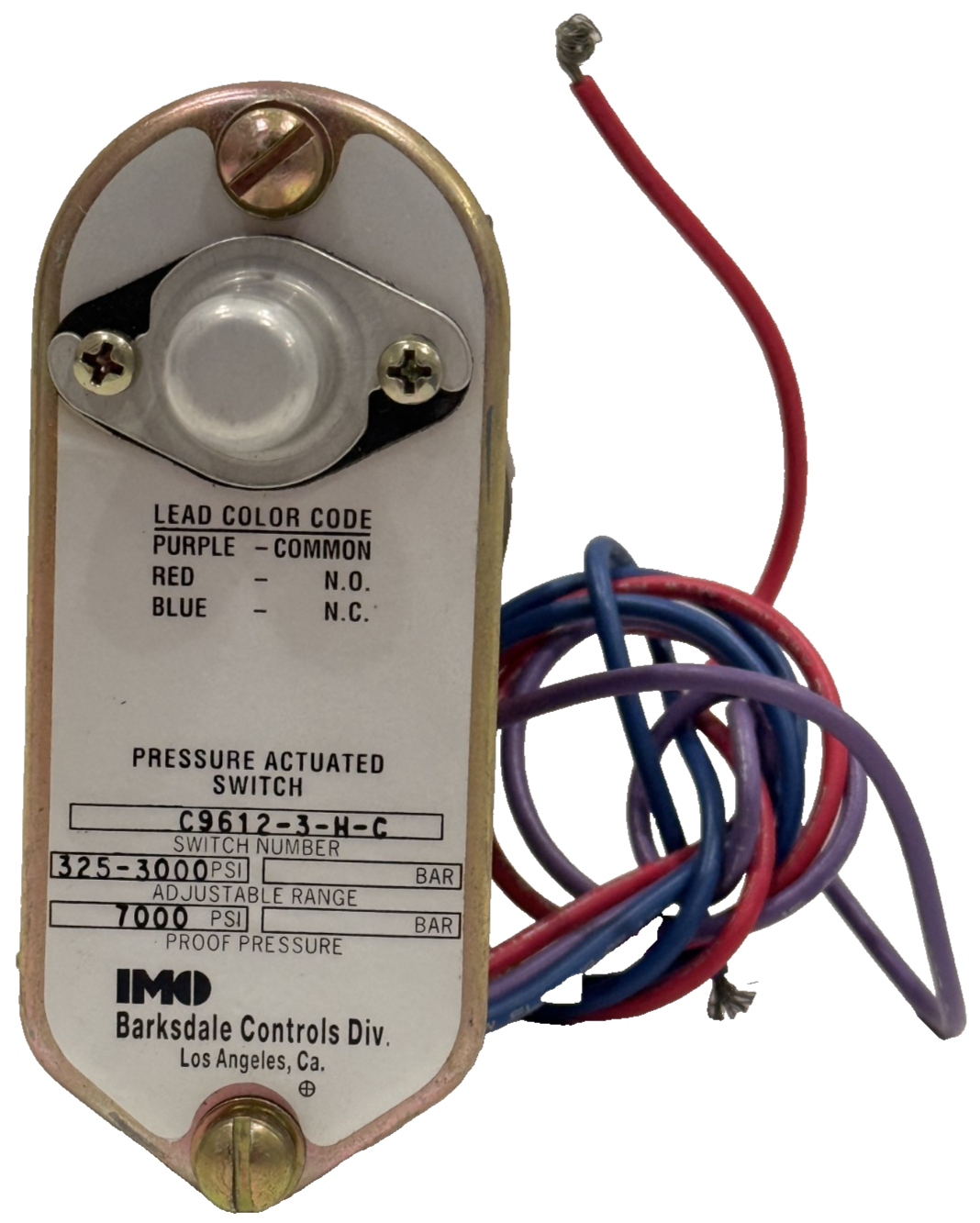 NEW BARKSDALE C9612-3-H-C PRESSURE ACTUATED SWITCH 325-3000PSI 7000PSI C96123HC - Image 5