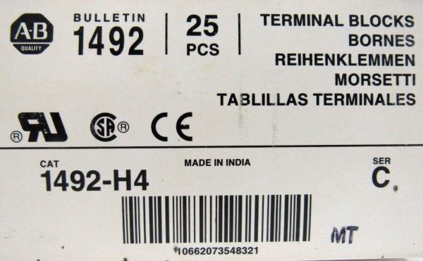 NEW BOX OF 25EA ALLEN BRADLEY 1492-H4 TERMINAL FUSE BLOCKS 1492H4 SER C - Image 5