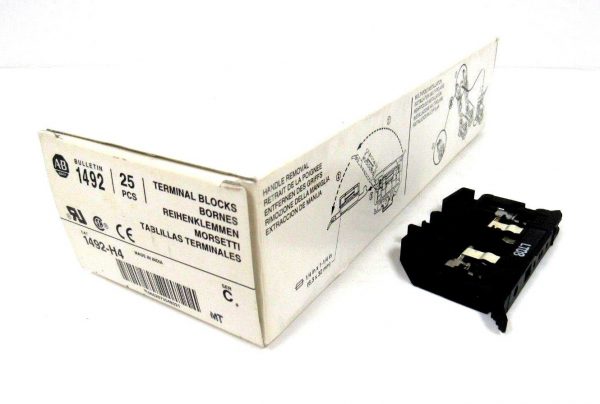 NEW BOX OF 25EA ALLEN BRADLEY 1492-H4 TERMINAL FUSE BLOCKS 1492H4 SER C