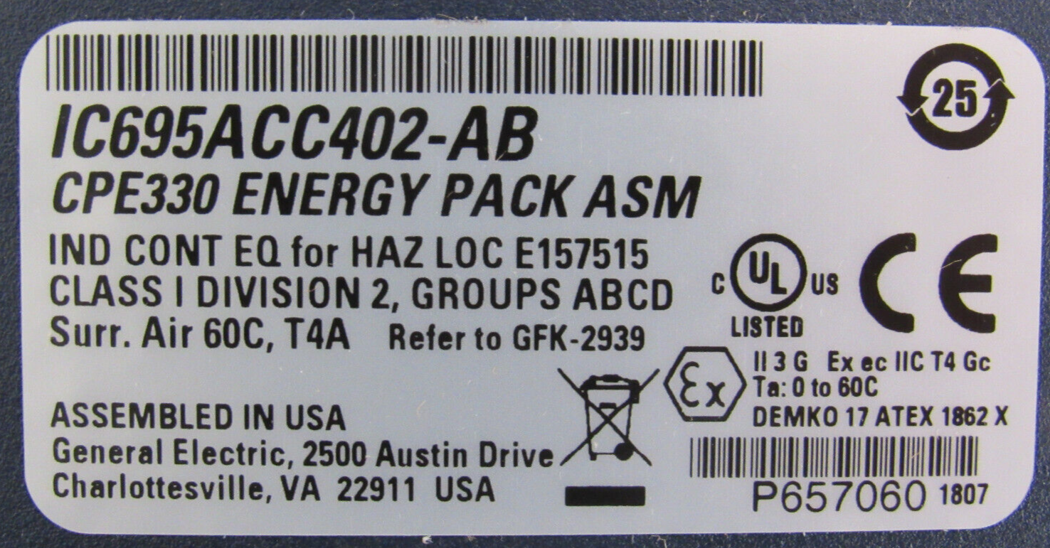 NEW GE FANUC IC695ACC402-AB ENERGY PACK IC695ACC412-AA - SB