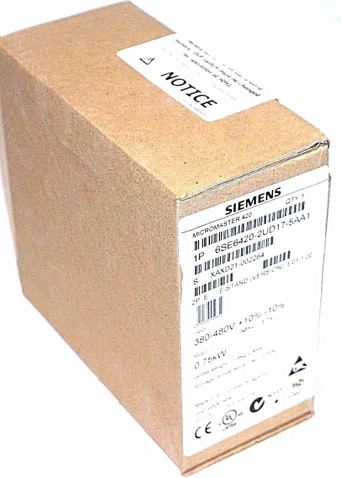 NEW SEALED SIEMENS 6SE6420-2UD17-5AA1 MICROMASTER 420 DRIVE 6SE64202UD175AA1