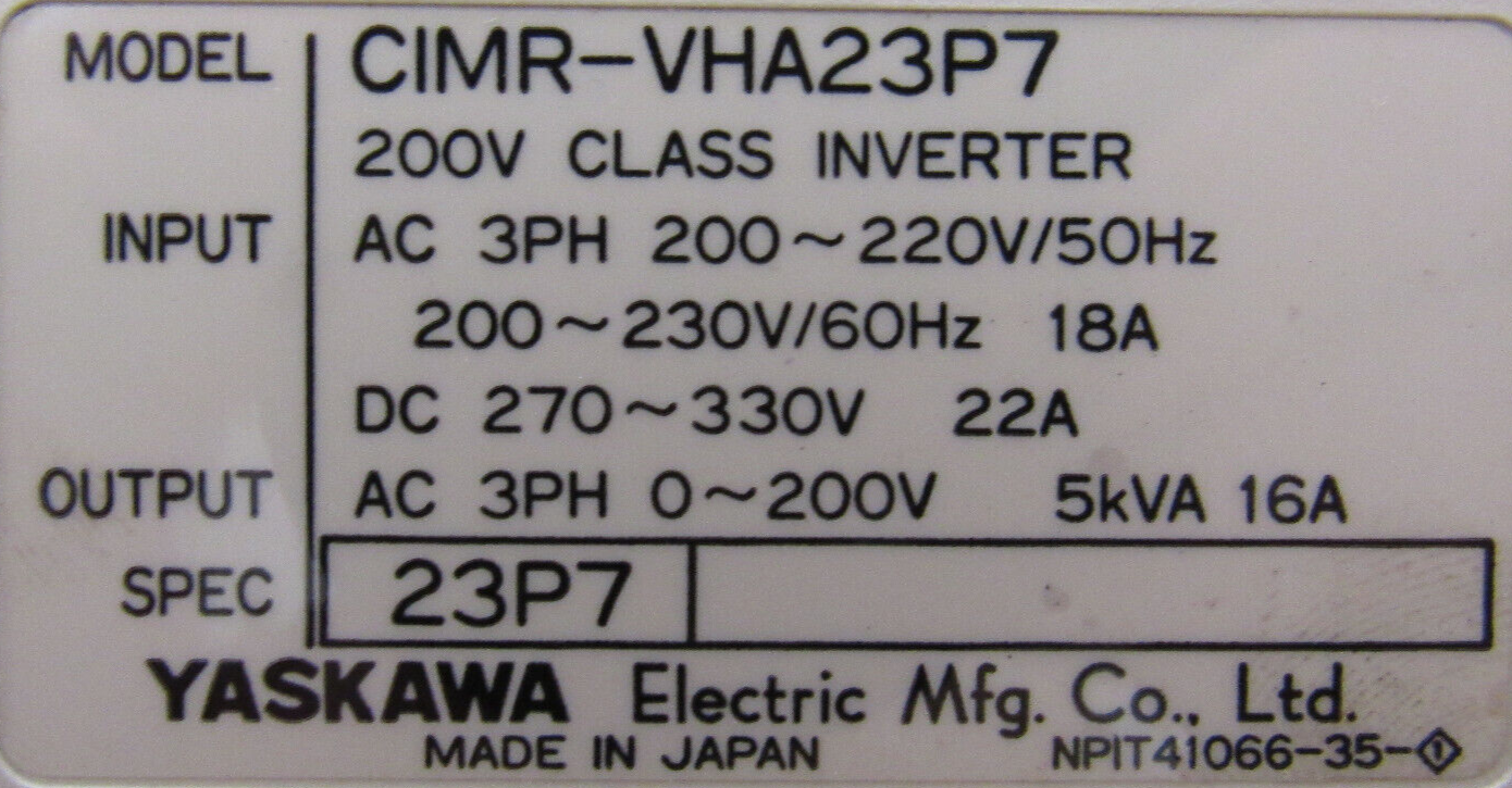 NEW YASKAWA CIMR-VHA23P7 VARISPEED 23P7 DRIVE 676VH3 CIMRVHA23P7 - Image 5