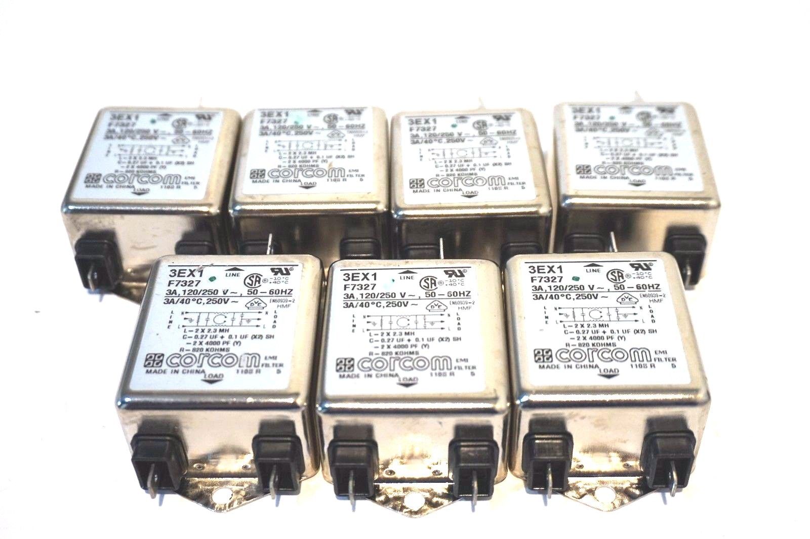 7 NEW CORCOM 3EX1 POWER LINE FILTER F7327