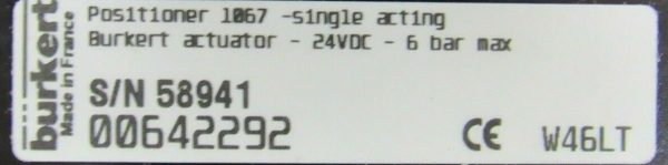 NEW BURKERT 2632-A-2-15 VALVE AND 1067 POSITIONER 0-EE-VA-SA42-C-430700P - Image 5