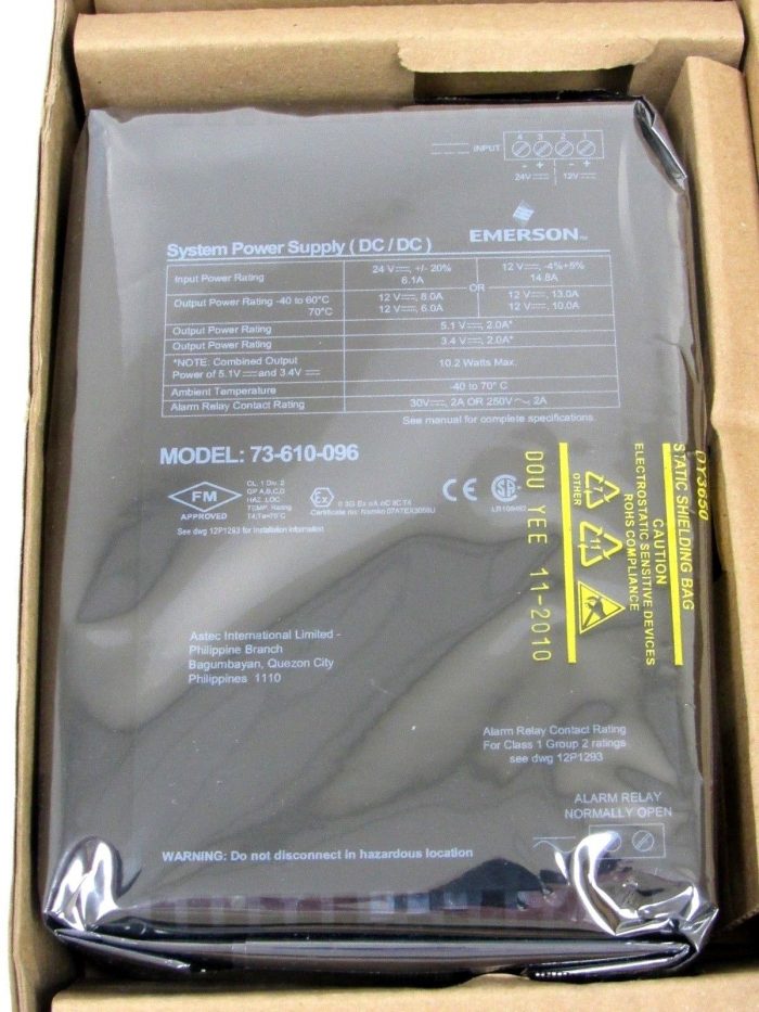 NEW EMERSON DELTA V 12P3935X032 POWER SUPPLY 73-610-096 - Image 6