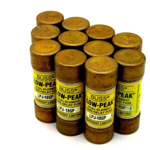 NEW LOT OF 11 BUSSMANN LPJ-15SP LOW-PEAK FUSES LPJ15SP