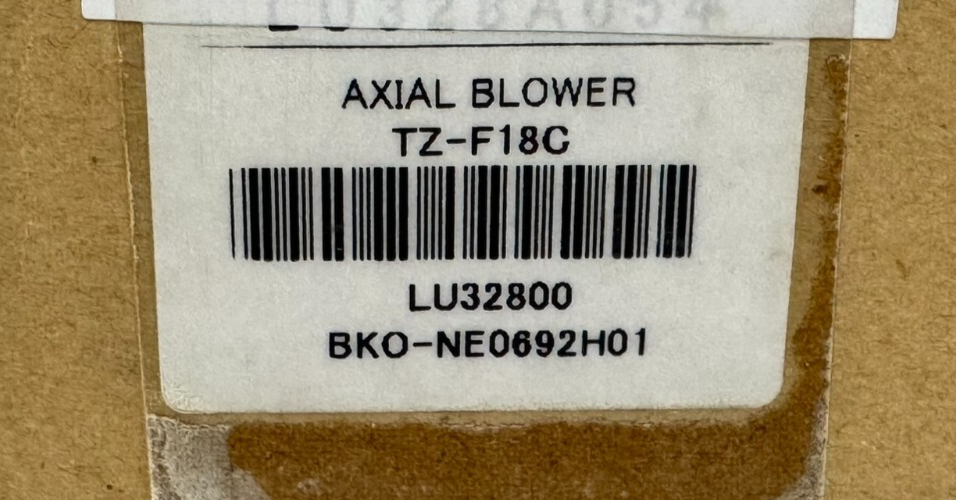 NEW MITSUBISHI ELECTRIC TZ-F18C AXIAL BLOWER 20M3/MIN 200V 2.4A