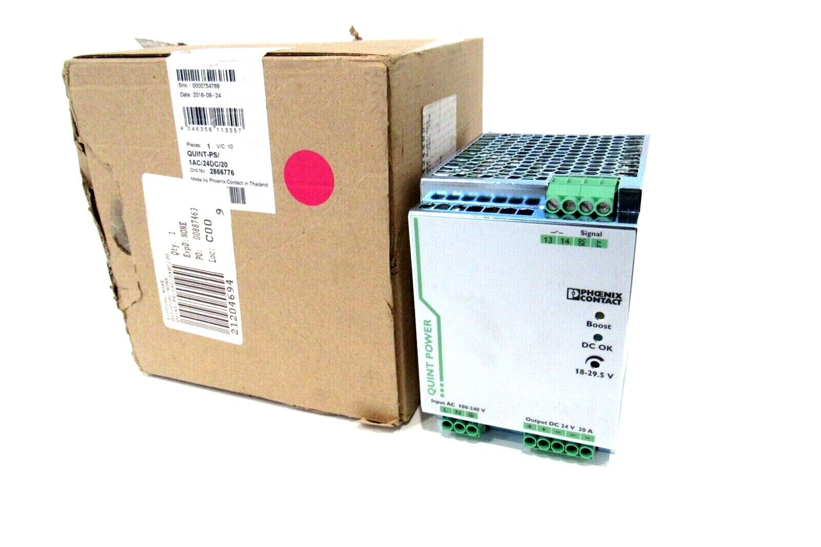 NEW PHOENIX CONTACT QUINT-PS/1AC/24DC/20 POWER SUPPLY 2866776 QUINTPS1AC24DC20