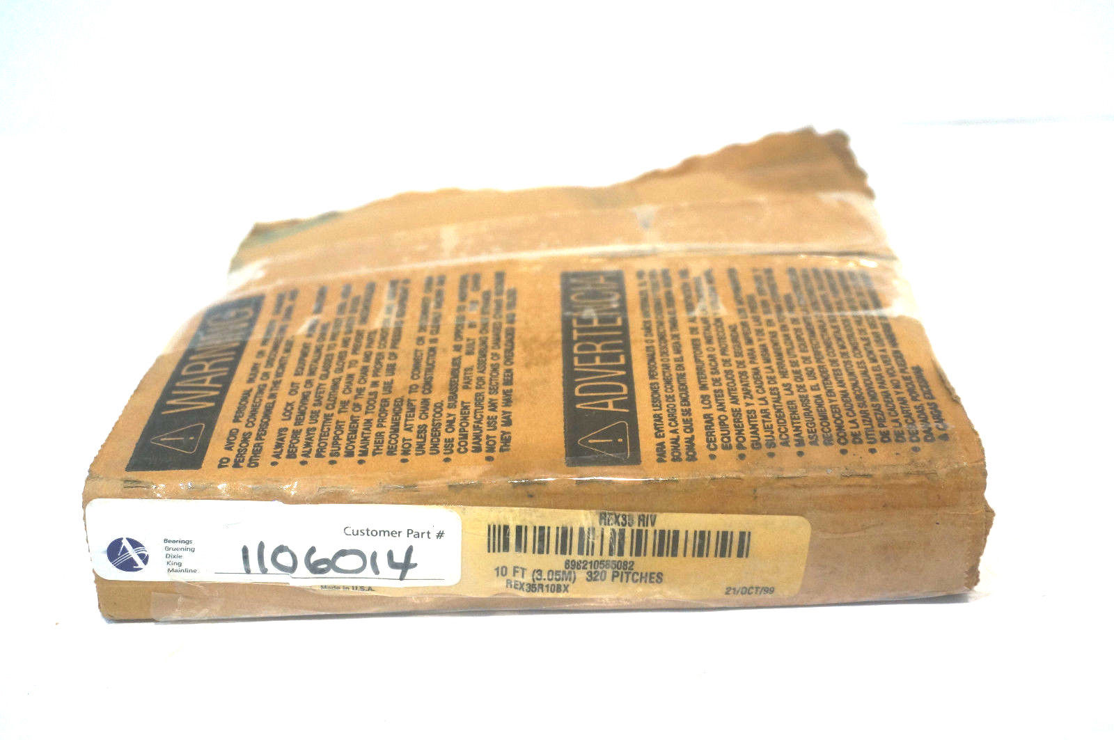 NEW REXNORD REX35R10BX ROLLER CHAIN 10' REX35 RIV 320 PITCHES
