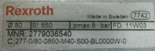 NEW REXROTH 2779036540 LINEAR ACTUATOR 277-0/80-0850-M40-S00-BL0000W-0 - Image 5